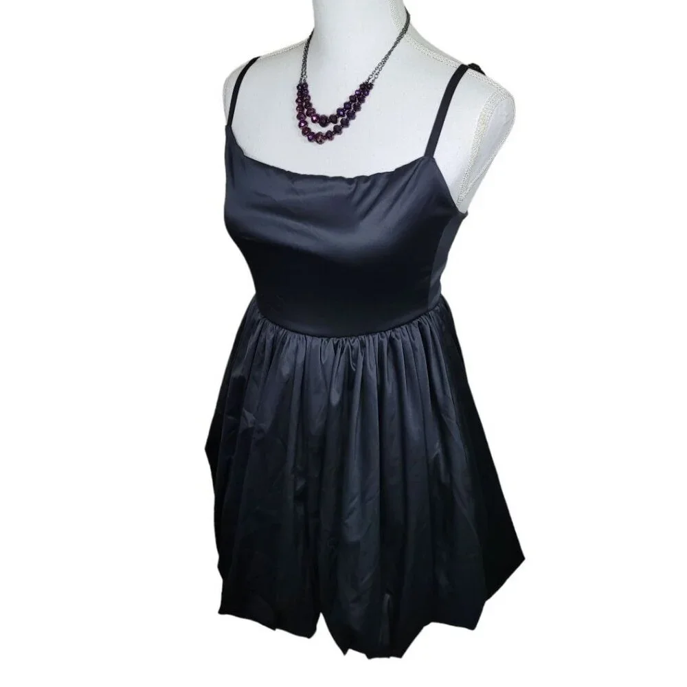 Ow Intimates Dress Black Short Spaghetti Cami Strap Zipper Size XL Pinup Cocktai